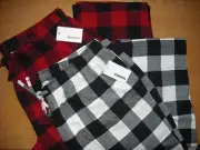 Mens NWT Pajama Pants 2prs Flannel LUMBERJACK Plaid Black Red Sz:XXL FREE SHIP!