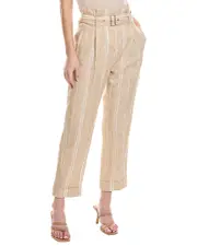 Peserico Paperbag Linen-Blend Pant