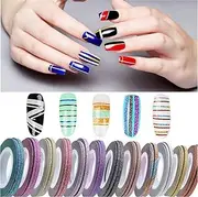 XICHEN 42 Pieces Nail Art Striping Tape Line Decoration， Matte texture