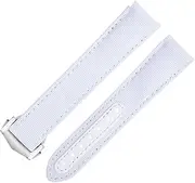 [BKUANE] 20mm Orange Nylon Fabric Watchband Fit For Omega Strap For AT150 Seamaster 300 Planet Ocean De Ville Speedmaster Curved End Watch Band