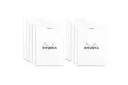 10x Rhodia No12 Top Stapled Pocket Notepad Office Stationery Note 5x5 Grid White