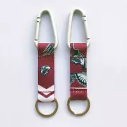 NRL Carabiner Key Ring - Manly Sea Eagles - Keyring - Clip and Ring