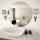 70cm Round Wall Mirror Frameless Circular Dressing Room Bathroom Bedroom Decor