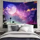 Purple Starry Sky Moon 3D Wall Hang Cloth Tapestry Fabric Decorations Decor