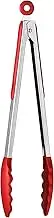 Premier Housewares Zing Silicone Tongs, Red