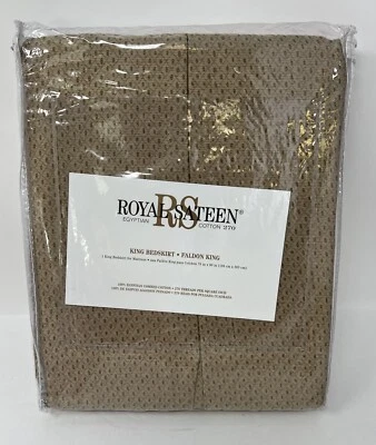 1 Royal Sateen Pavilion Sand Egyptian Cotton King Bedskirt