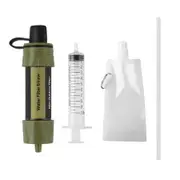 Personal Straw Water Purifier, Portable Water Filter, Mini Water Filtration System for Hiking, Camping Accessories and Travel, Green