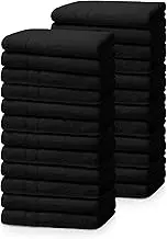 Avalon Bleach Proof Salon Towels - 12 Pack Black Cotton Spa Towels 27x16 inches