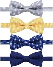 [AUSKY] 4 Packs Adjustable Pre-tied Bow Tie for Infant baby boys Toddler Child Kids in Different style color