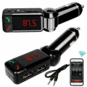 LCD Car Kit Bluetooth FM Transmitter MP3 Player 3.5mm D1V6 J9K USB B2S7 G4I5