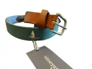 Vineyard Vines Embroidered Mallard Duck Green Canvas Belt 30