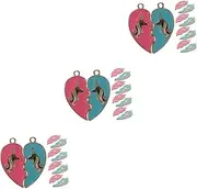 [Tofficu] 3sets Sister Necklace Pendant Friendship Matching Animal Charms Diy Copper Necklace Pendants 5pairs*3