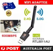 New 600Mbps Wireless USB WiFi Adapter Dongle Dual Band 2.4G/5GHz W/Antenna AU