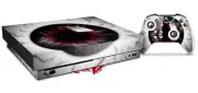 Skin for XBOX One X Console Controller Eyeball Black Red Decal