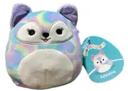 Squishmallow Felexine Fox 14cm Tye Dye Plush Toy Rainbow Pastel Kellytoy 2022