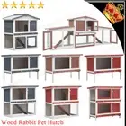 Wood Chicken Coop Pet Rabbit Bunny Hutch Run Guinea Pig Hutch Cage with Door AU