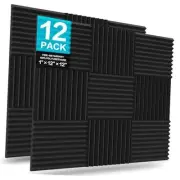 12 Pack Acoustic Foam Panels, 1" X 12" X 12" Sound Proof Foam Panels for