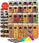 42 Pack Airtight Food Storage Containers Set Cereal Pantry Organiser BPA Free.