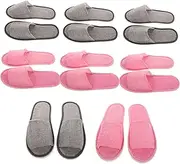 minkissy 10 Pack Linen Slippers for Men Disposable Travel Slippers Compact Convenient
