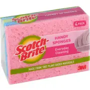 3M XP003855598 Scotch-Brite Handy Sponge Antibacterial, Pack of 4 [XP003855598]