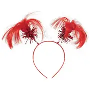 Red Ponytail Headbopper with Tinsel