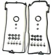 Left & Right Engine Valve Cover Gasket 11127513195 11127513194 Compatible With BMW 545i 645Ci 650i 745i E60 E63 E64 E70 X5 E60 E63 E64 E70