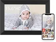 Digital Photo Frame - 15.6 Inch 2.4/5G Dual WiFi Smart Digital Picture Frame with IPS Touch Screen, 32GB Electronic Frame/Auto-Rotate/Wall Mountable, Send Photos Videos via App Instantly