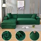 Velvet sofa cover l shaped sofa cover for Corner sofa stretch elastic protector