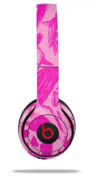 Skin Wrap for Beats Solo Wireless 2 3 4 Skull Sketches Pink SKIN ONLY