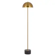 Domez Modern Standing Floor Lamp Light Foot Switch Metal Terrazzo Antique Gold Black Terrazzo