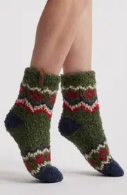 MUK LUKS Cottage Bouclé Crew Socks in Antique Jade at Nordstrom One Size