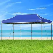[ALFORDSON] 3 x 6m Gazebo Marquee High Adjustable Blue Color, Pop-up Canopy Camping Shelter Shade with Steel Frame for Wedding Party, Pavilion with Pegs, Ropes & Carry Bag