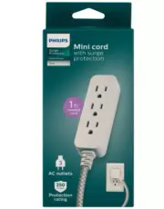 Philips 3-Outlet Surge Protector with 1 Ft. Extension Cord - NEW !!!