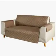 Deluxe 2-Seater Sofa Slipcover Quilted Couch Cover Water Resistant Furniture Protector (Umber)