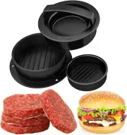 Hamburger Patty Maker, 3 in 1 Burger Press, Non-Stick Burger Press Patty Maker,