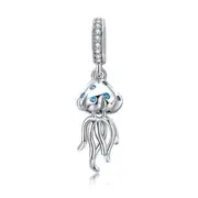 S925 Silver Ocean Sparkly Jellyfish Charm Pendant - AVILIA Designs