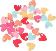 BATHVEVE 30Pcs DIY Heart Shape Ornaments for Craft Accessories and Hairpin Making Decorative Charms for Phone Shells and Hair Accessories Durable and Unique Designs