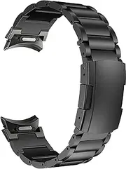 Titanium Band for Galaxy Watch 7 FE,[No Gap] Metal Bracelet Strap with Spring Button,for Samsung Galaxy Watch 7 FE 6 5 4,40/42/43/44/45/46/47mm (Black)