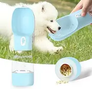 Portable Dog Water Bottle,Dogwater Bottles for Walking can Carry Dog Food,Multi-Function Travel Dog Bowls,Can Disassemble Pet Water Dispenser Combination,Try in Cats and Dogs (Blue)