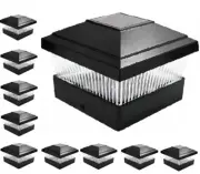 10 Pcs 5x5 Plastic Black Square Post Fence Mount Cap Light
