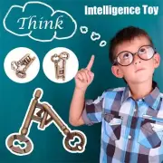 Key Lock Puzzle Vintage Classic Metal Brain Teaser IQ Test Toys For Adults Kids
