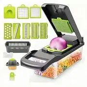 Vegetable Chopper, Onion Chopper, 15 in 1professional Food Chopper Multifunctional Vegetable Chopper and Slicer, Dicing Machine, Adjustable Vegetable Cutter with Container