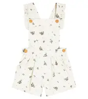 [C'era Una Volta] C'era Una Volta Hana floral ruffled cotton playsuit Y 10 blue