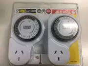 HPM 24 Hr Analogue Timers -2 Pole switching - Offset design - Twin pack D809