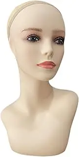 Generic Female Mannequin Head Manikin Wig Head Stand for Hats Necklace Hairpieces
