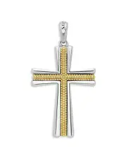 Lagos Men's 18K Yellow Gold & Sterling Silver Anthem Caviar Bead Cross Pendant - Exclusive