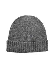 [Dents] Ribbed Wool Beanie in Charcoal Grey