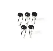 Wholesale 5PC 925 Solid Sterling Silver Black Onyx Mix Stone Ring Lot I900