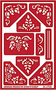 Grapes Borders Glass Etching Stencils Winery Farm Theme Reusable Armour Etch