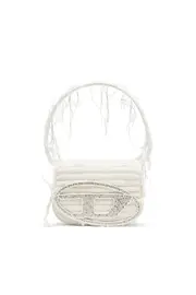 [Diesel] Diesel - 1DR-Iconic shoulder bag in canvas and leather - Shoulder Bags - Woman - White UNI White